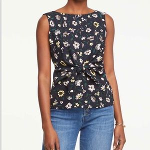 Ann Taylor Tie Front Floral Top